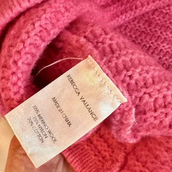 Rebecca Vallance Bella Merino Wool Balloon Sleeve Mock Sweater AUS 14 US 10 pink - Picture 6 of 7